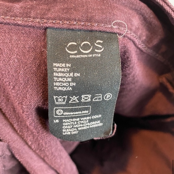 COS Straight Leg Chino Pants Burgundy Ankle Size 8 - Picture 8 of 11